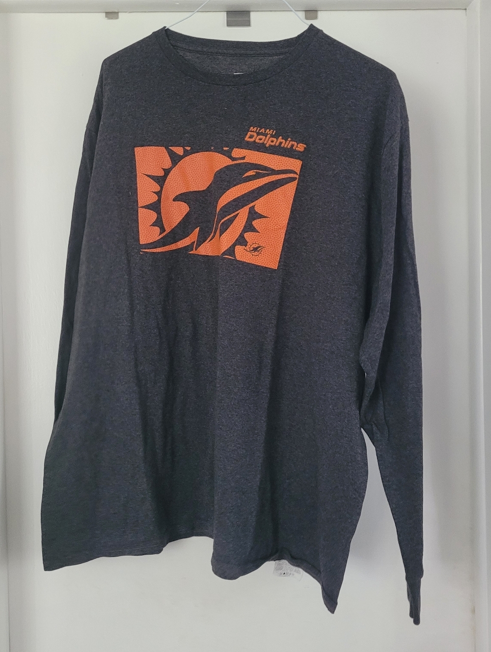 Miami Dolphins Long Sleeve Tdhirt- Team Apparel Cotton Blend 3XL